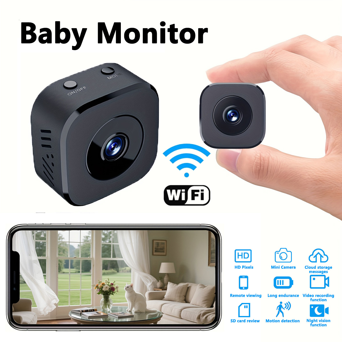 Photography Videography - Mini cámara WiFi HD de 1080P,