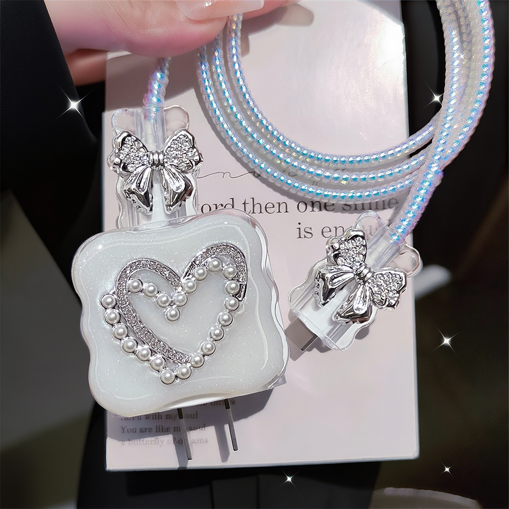 Lindo 3D amor corazón perla on - Tethering Cable Usb reseña y precio