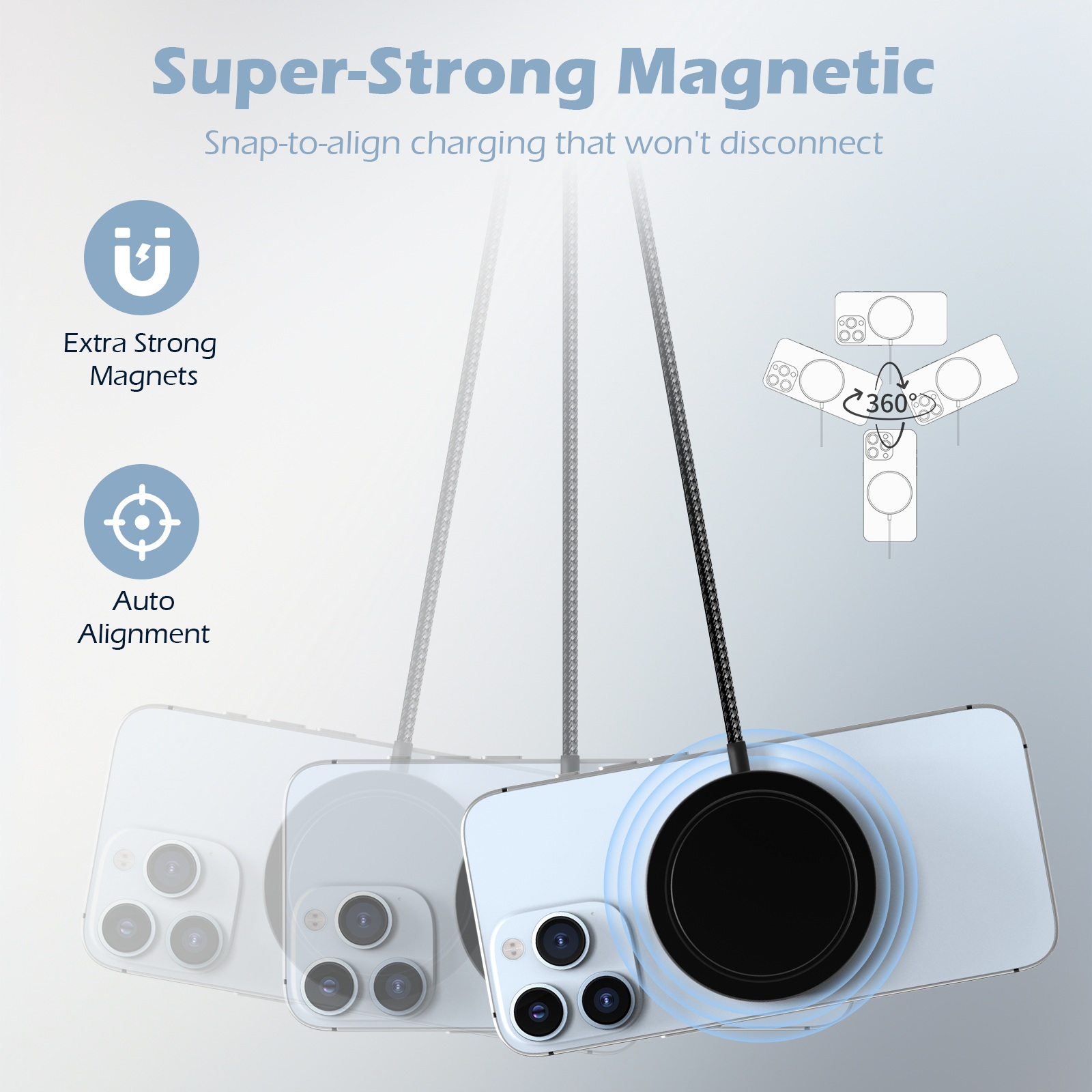 Cargador inalámbrico magnético - Tethering Cable Usb reseña y precio